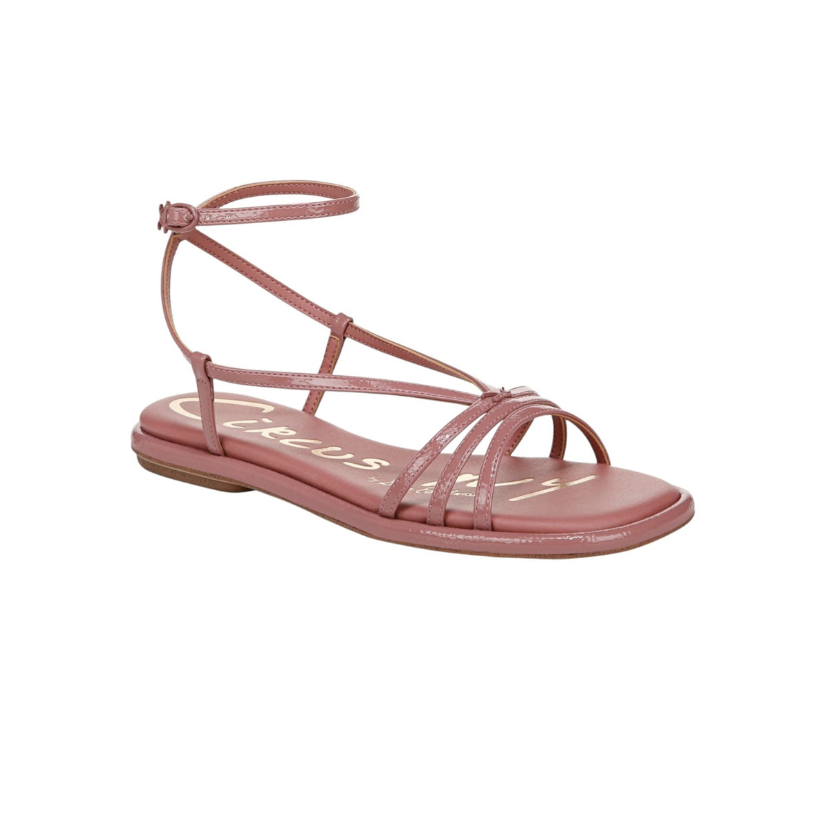 Women's Strapped Flat Sandals,Dusty Rose