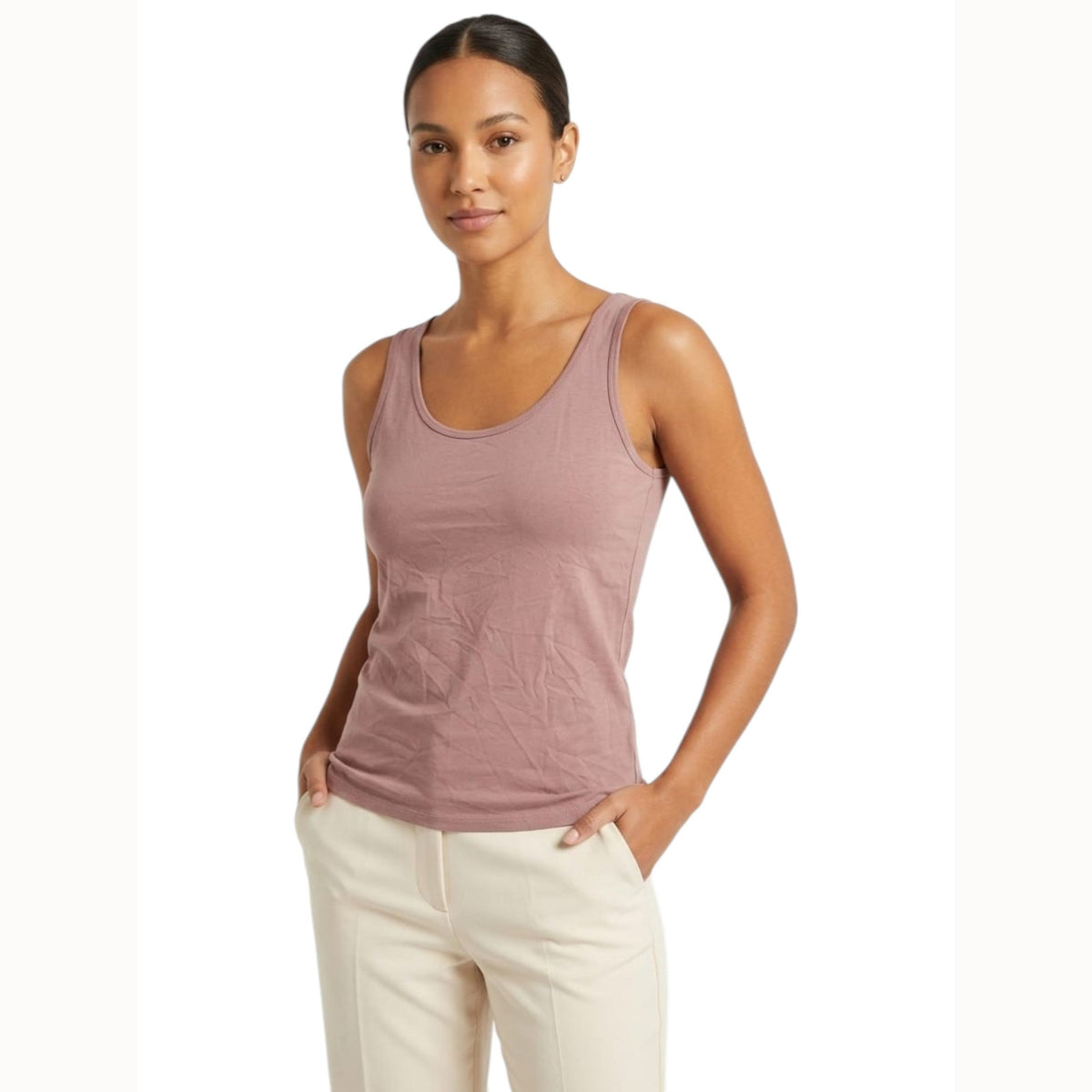 Women's Plain Tank Top,Dusty Rose