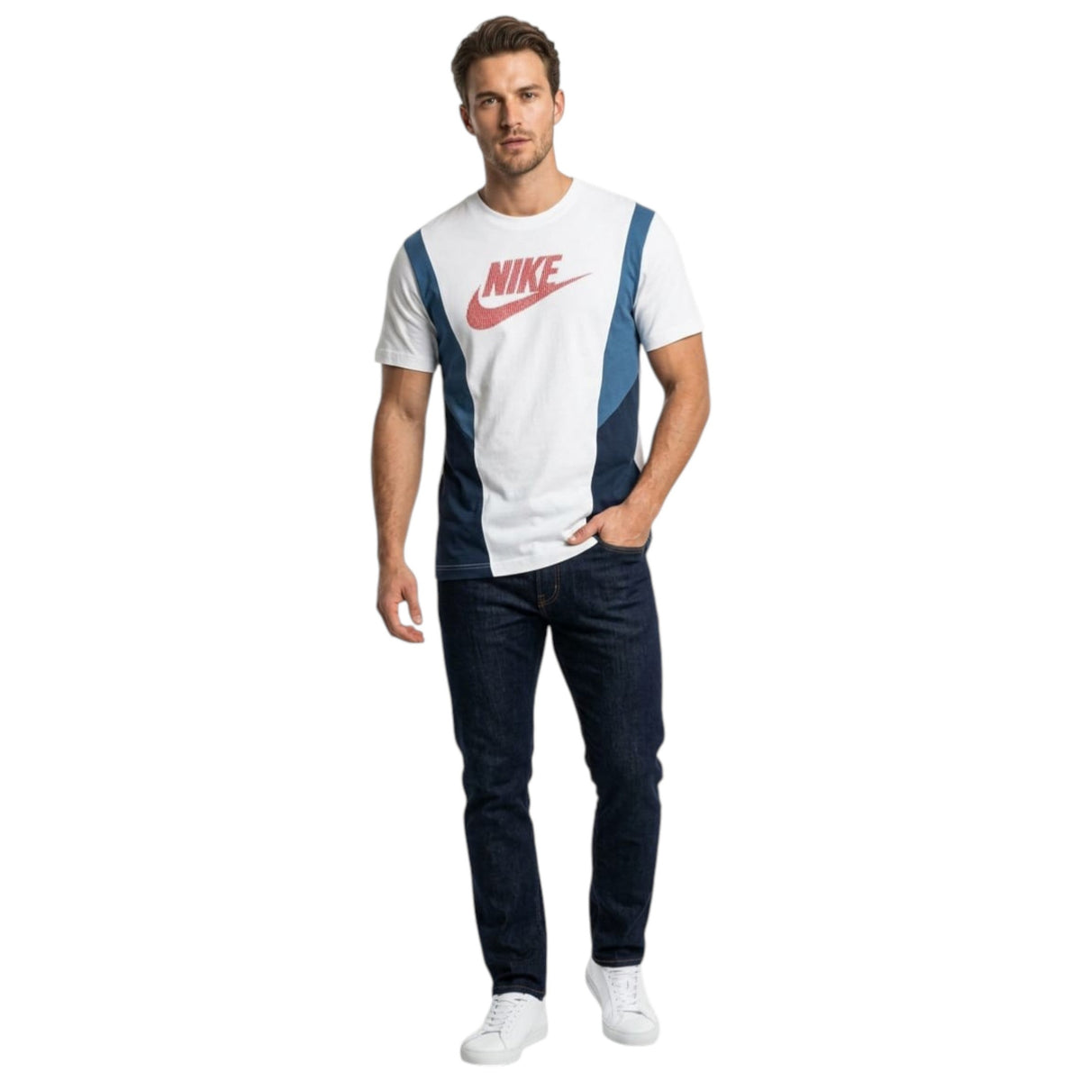 Men's Printed Sport Top,White