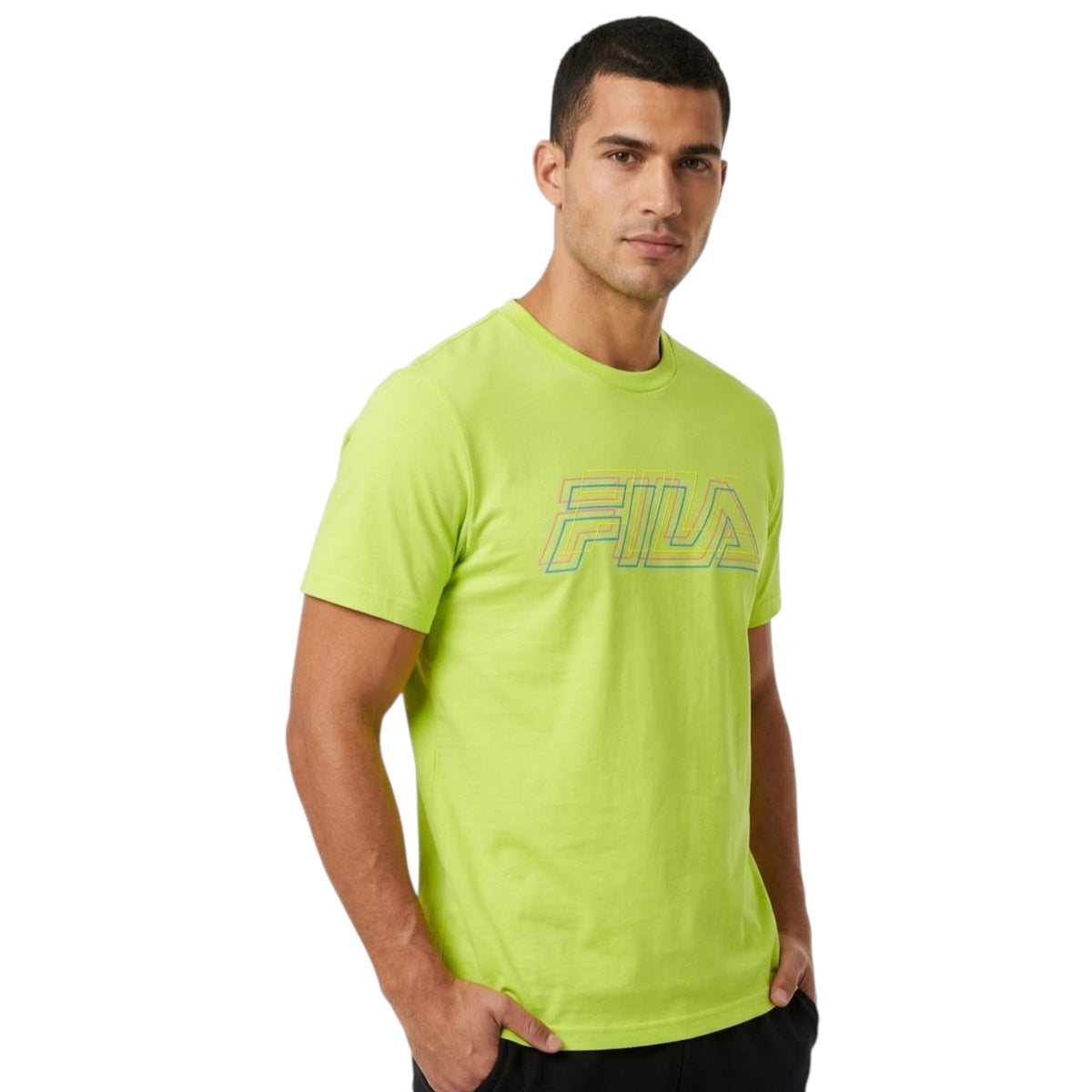 Men's Printed Sport Top,Lime Green