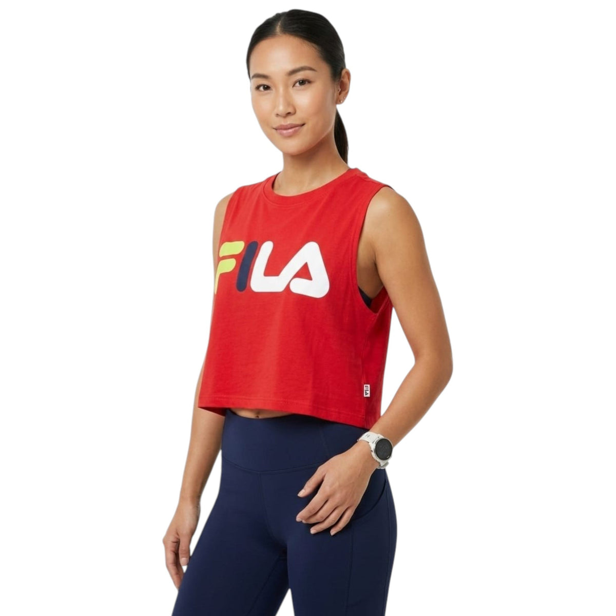 Women's Logo Printed Crop Sport Top,Red