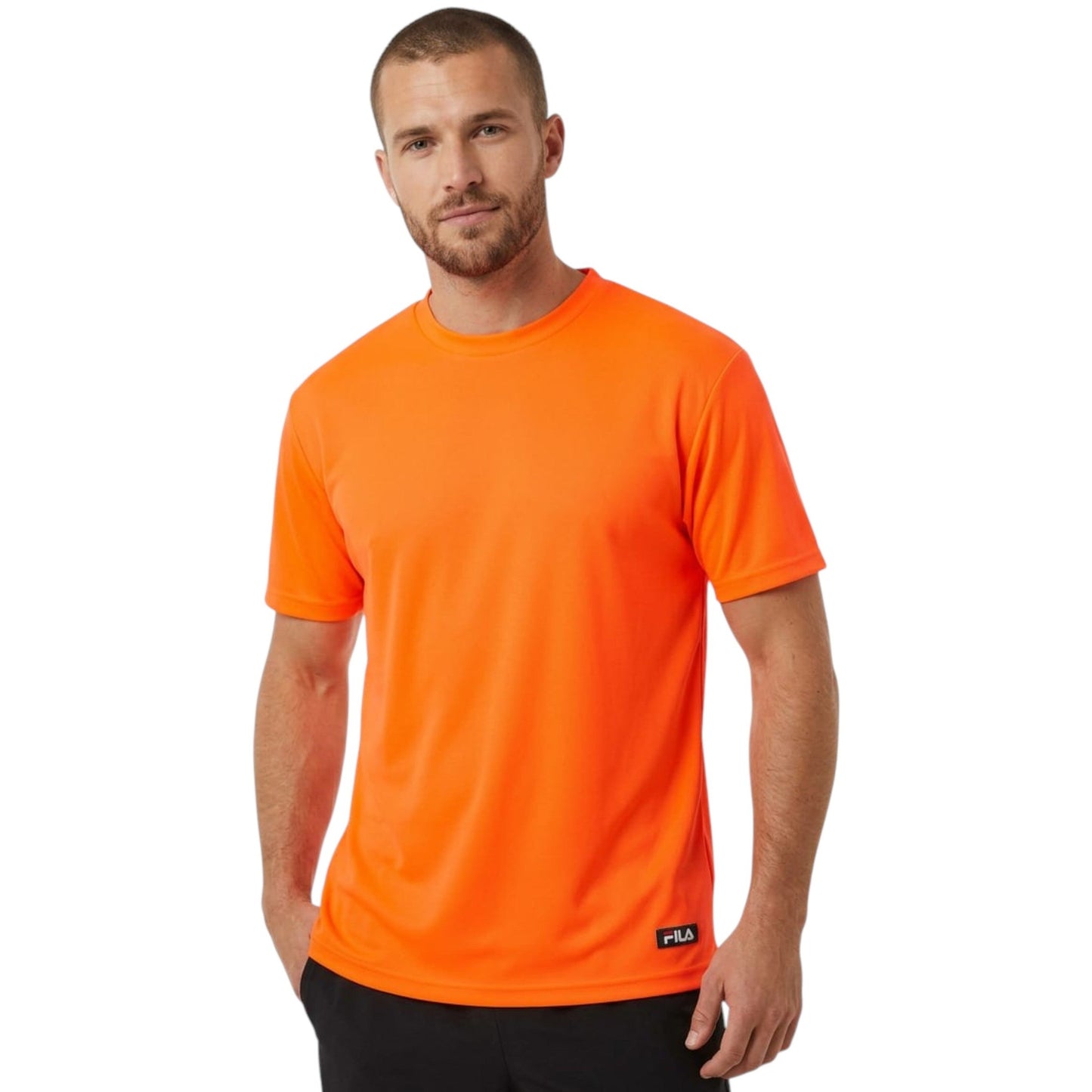 Men's Plain Solid Sport Top,Orange