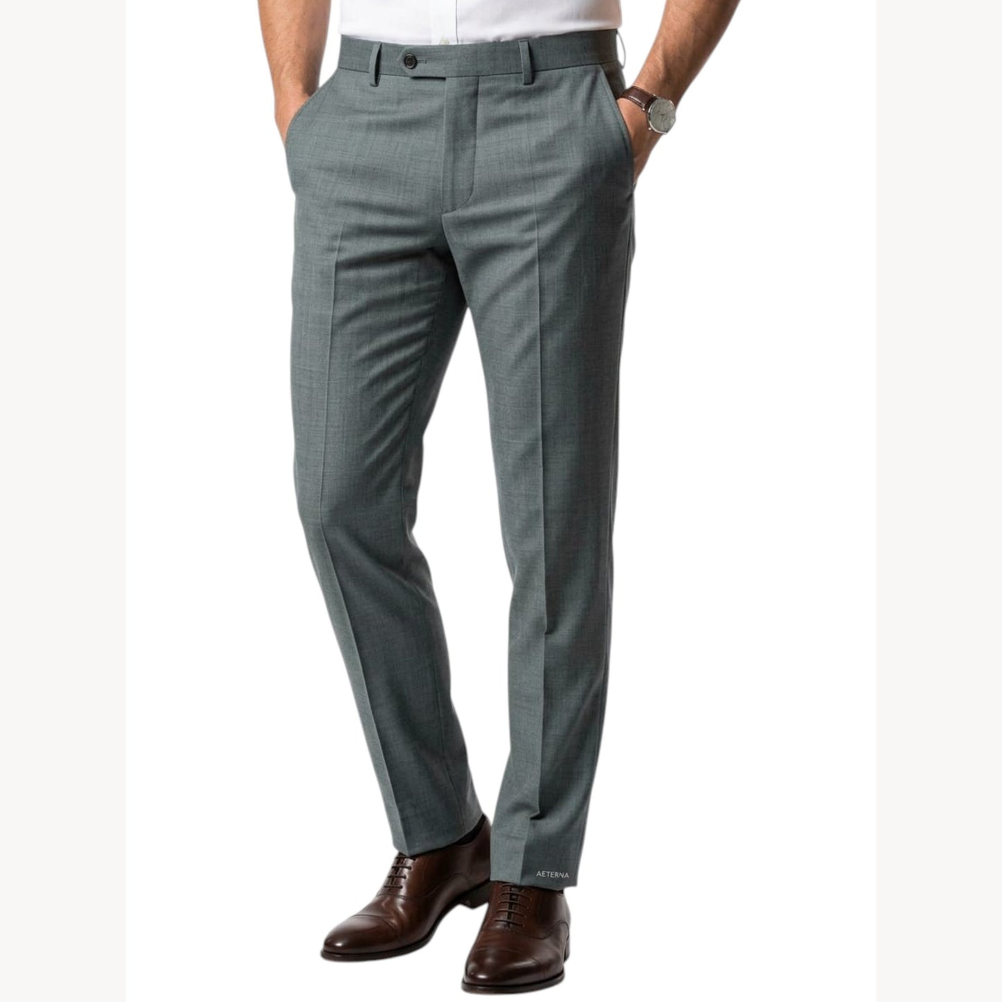 Men's Plain Solid Classic Pant,Grey