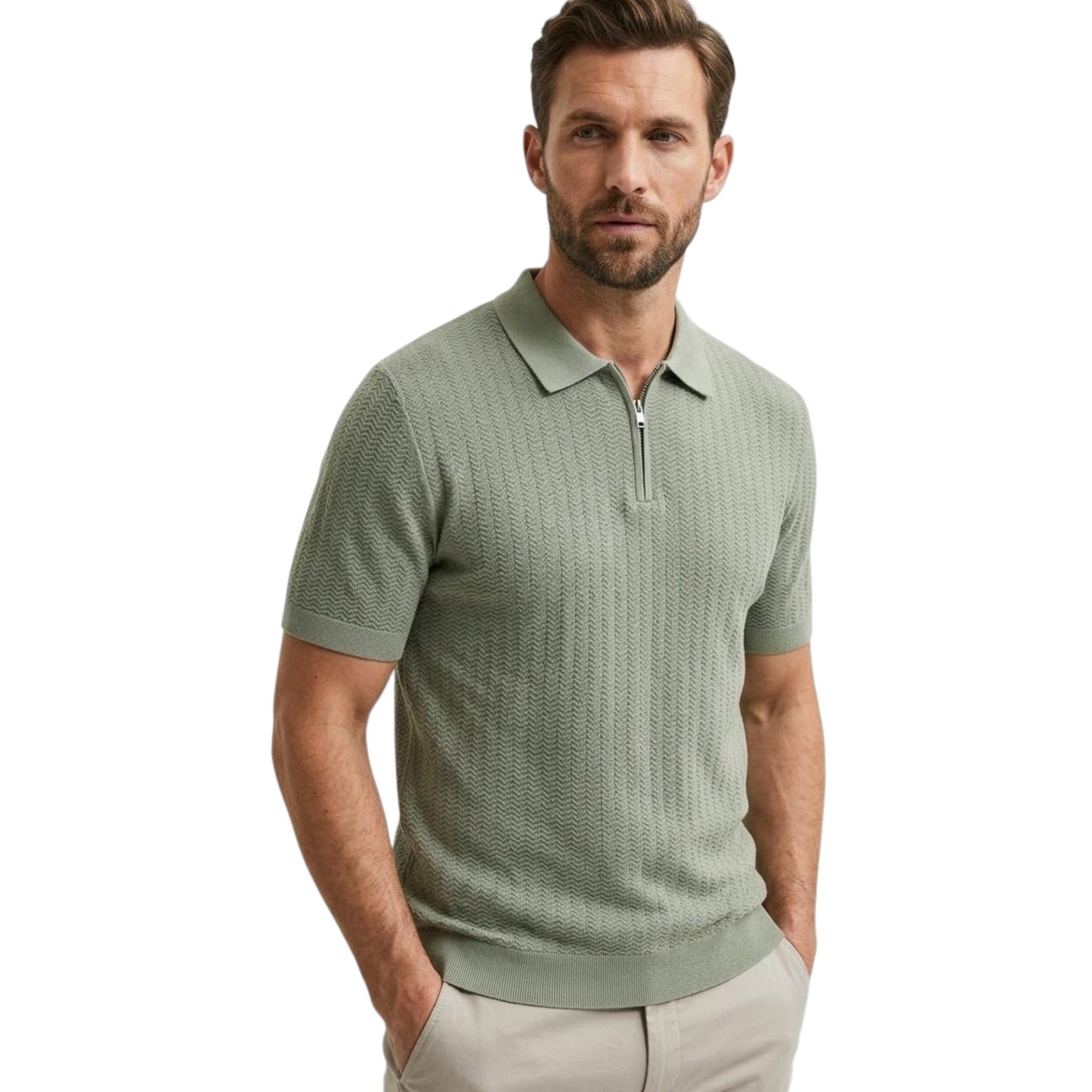 Men's Knitted Top,Light Green