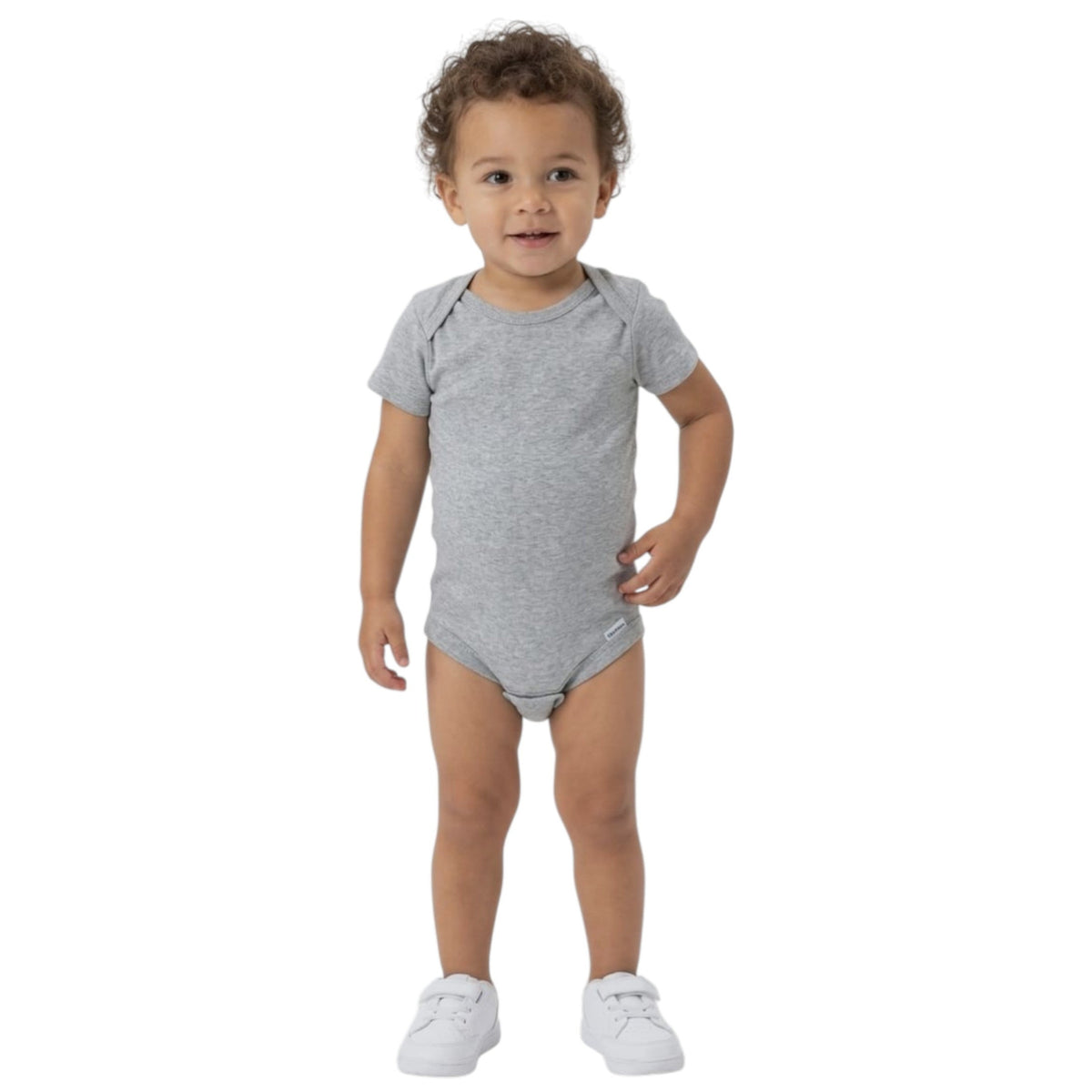Kids Boy's Plain Bodysuit,Grey