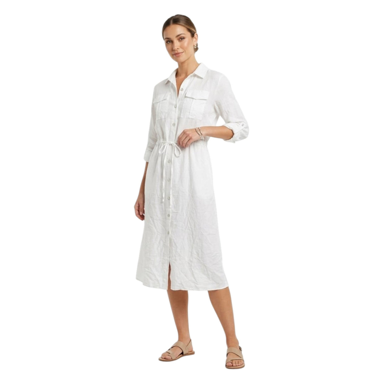 Women's Plain Dress,White