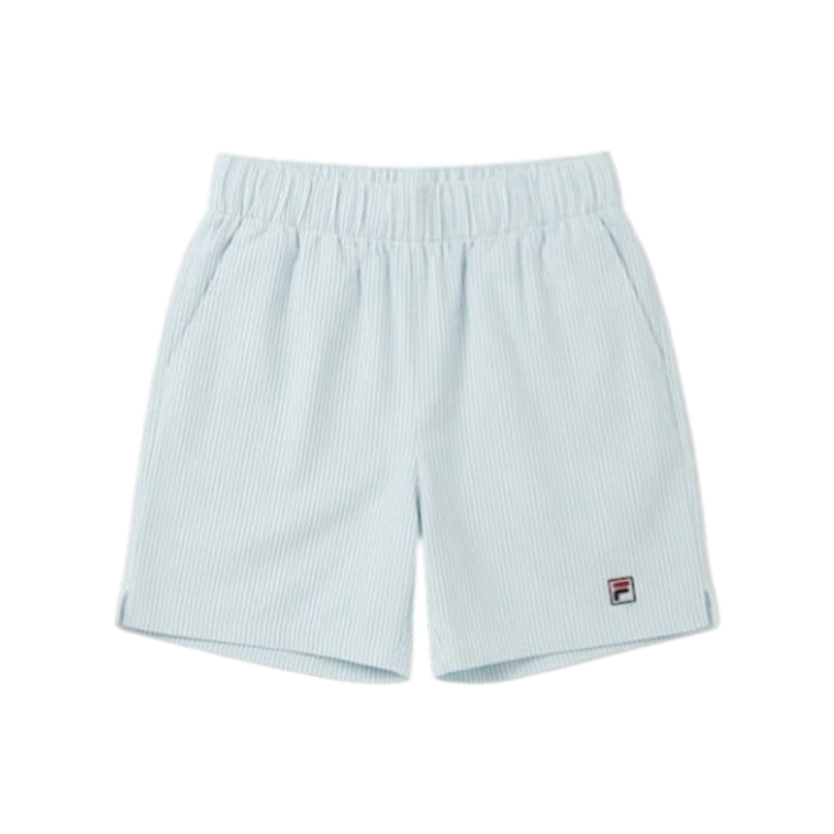 Women's White Striped Short,Light Blue