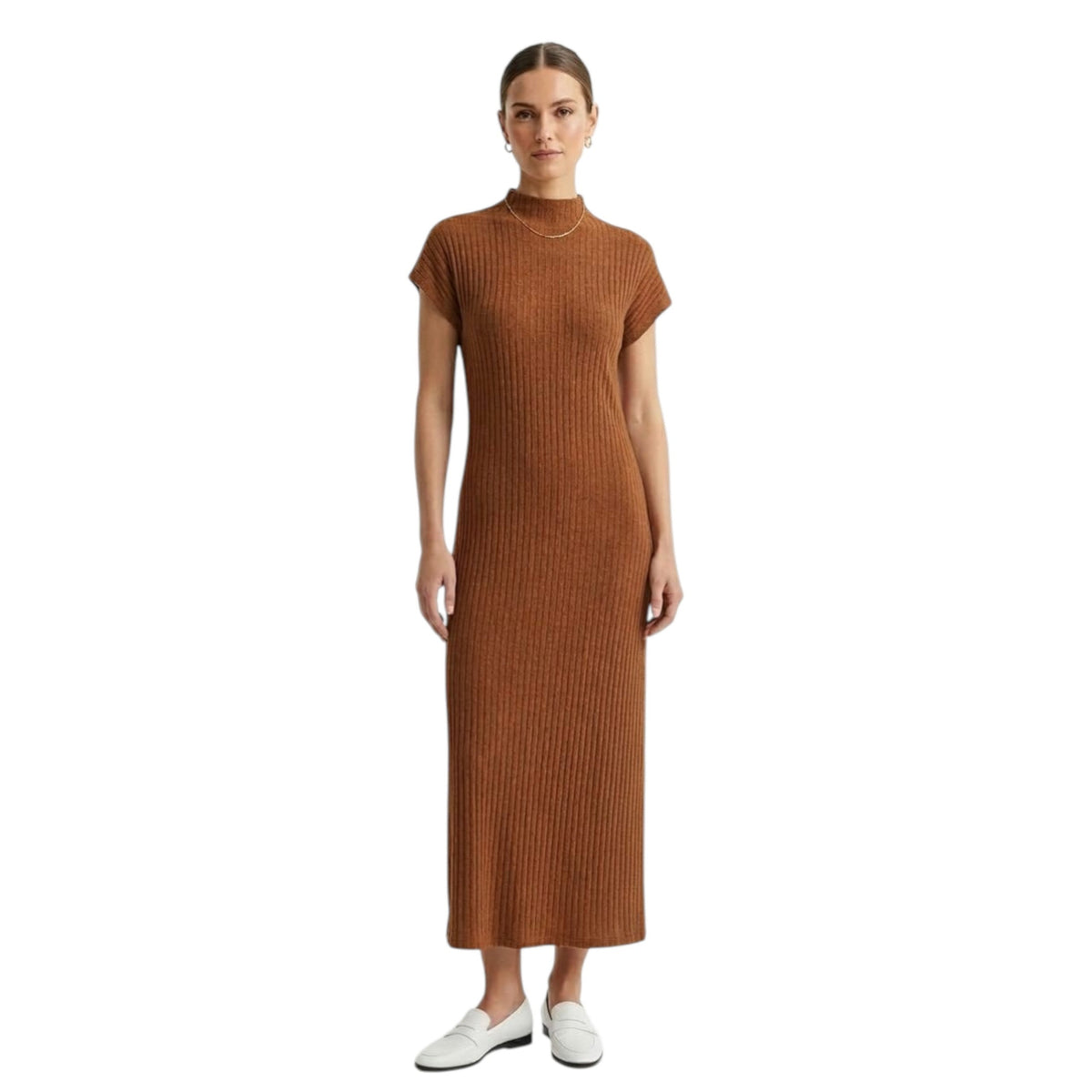 Women's Knitted Dress,Brown