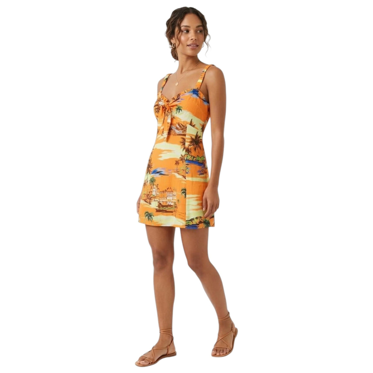 Women's Graphic Printed Dress,Orange