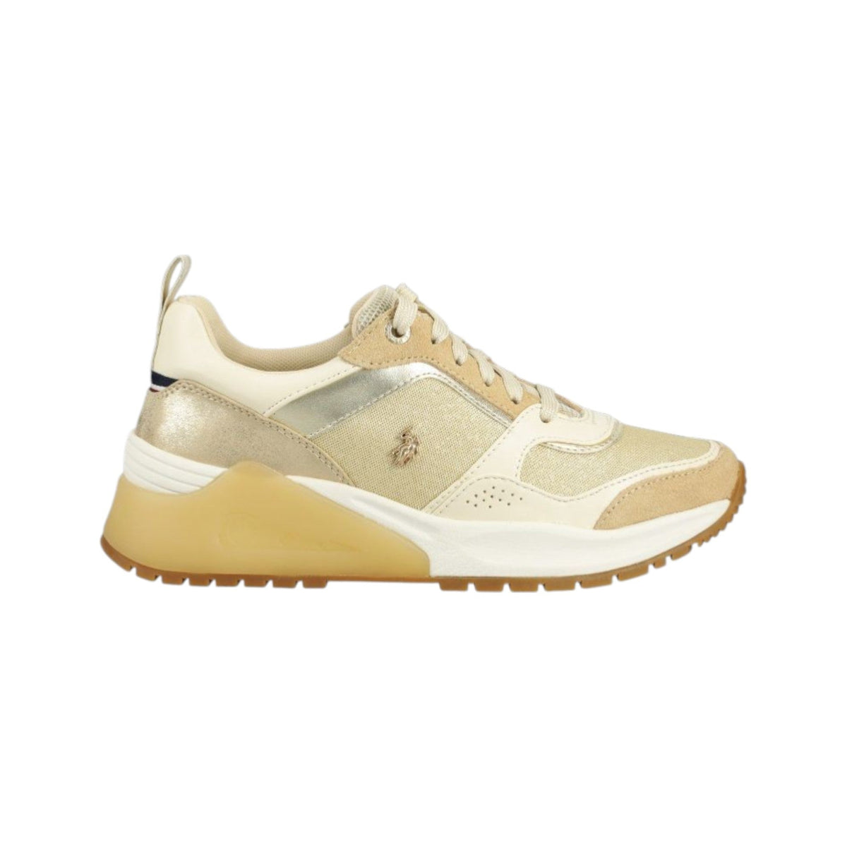 Women's Shiny Textured Shoes,Beige