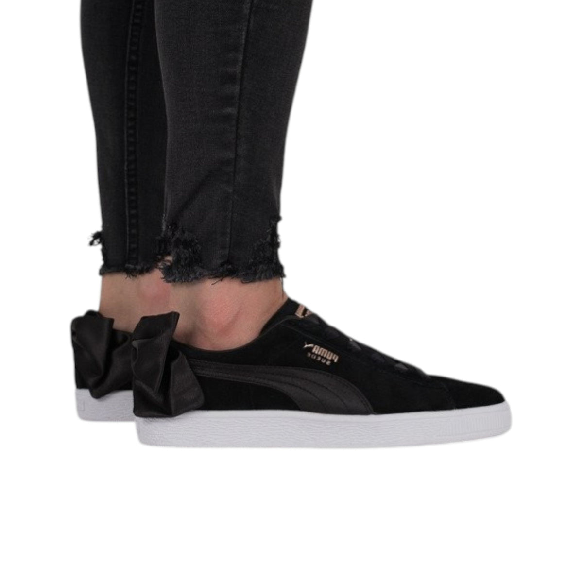 Women's Back Bow Shoes,Black
