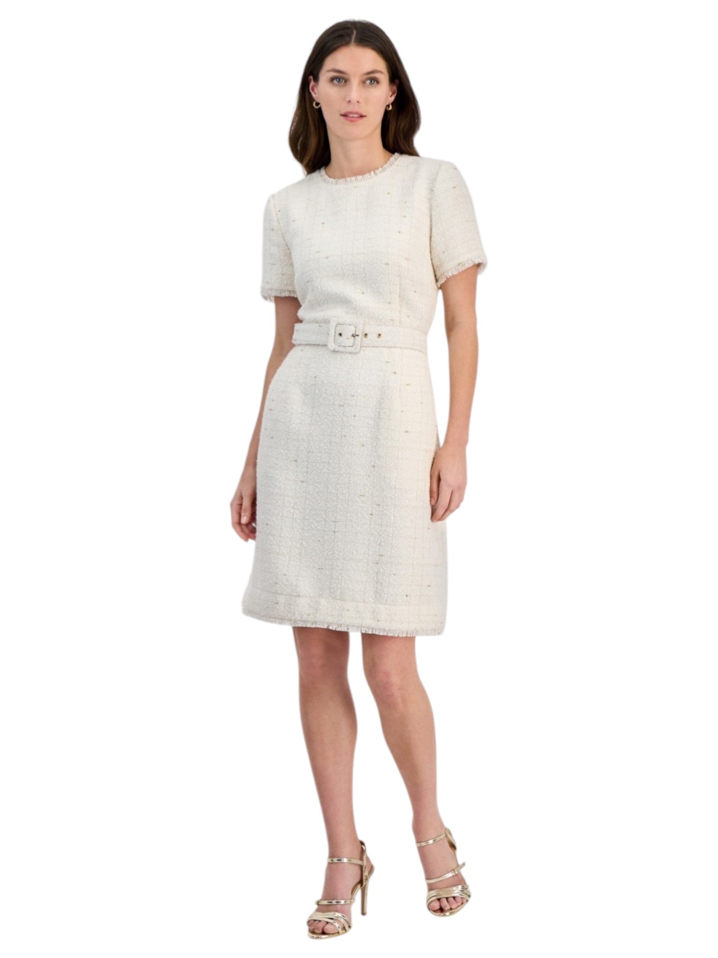 Women's Textured Dress,Off White