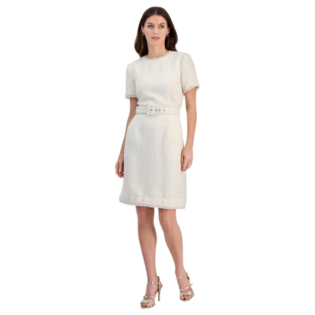 Women's Textured Dress,Off White