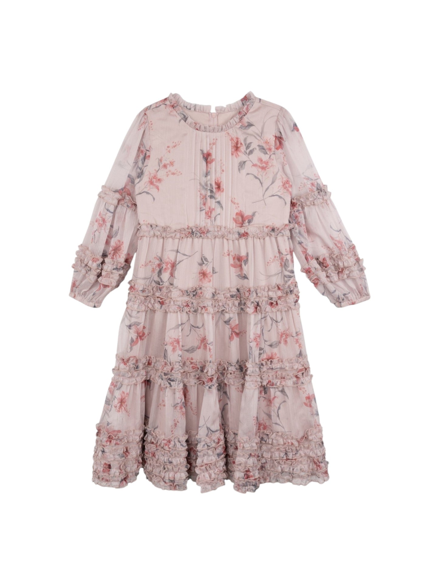 Kids Girl's Ruffled Dress,Dusty Rose