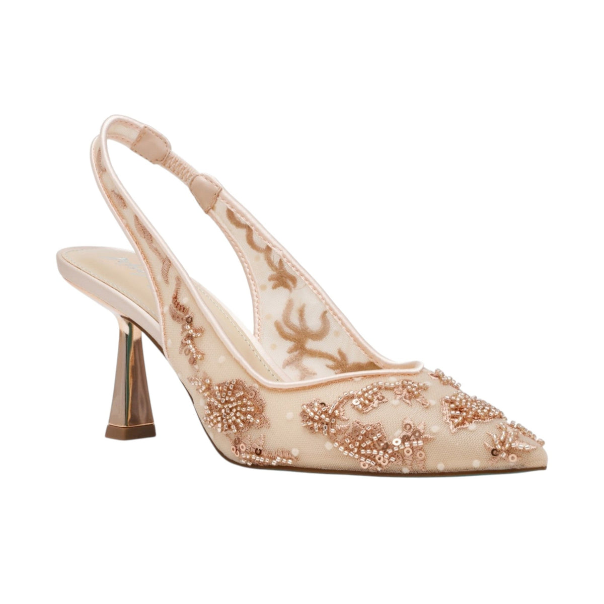Women's Sequined Embroidered Sandals,Light Apricot