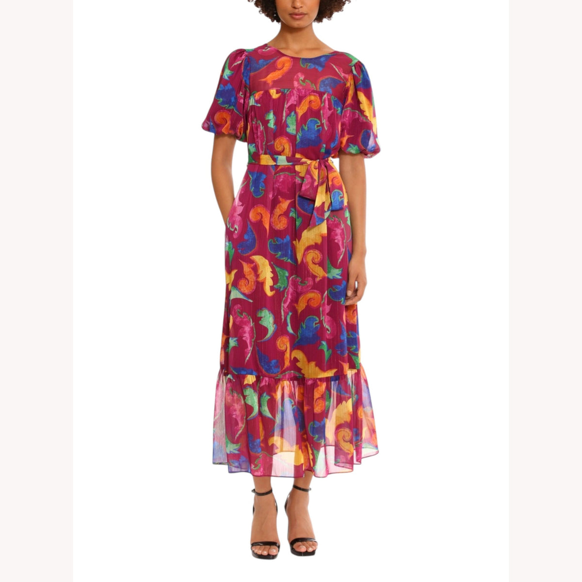 Women's Printed Shiny Dress,Mauve