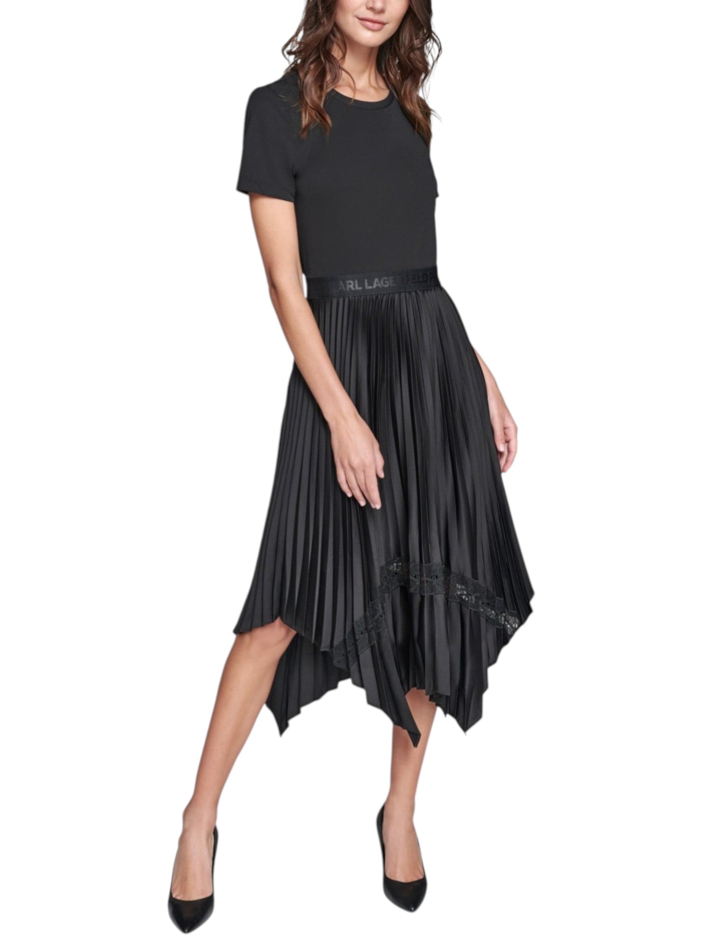 Women's Ruffled Dress,Black
