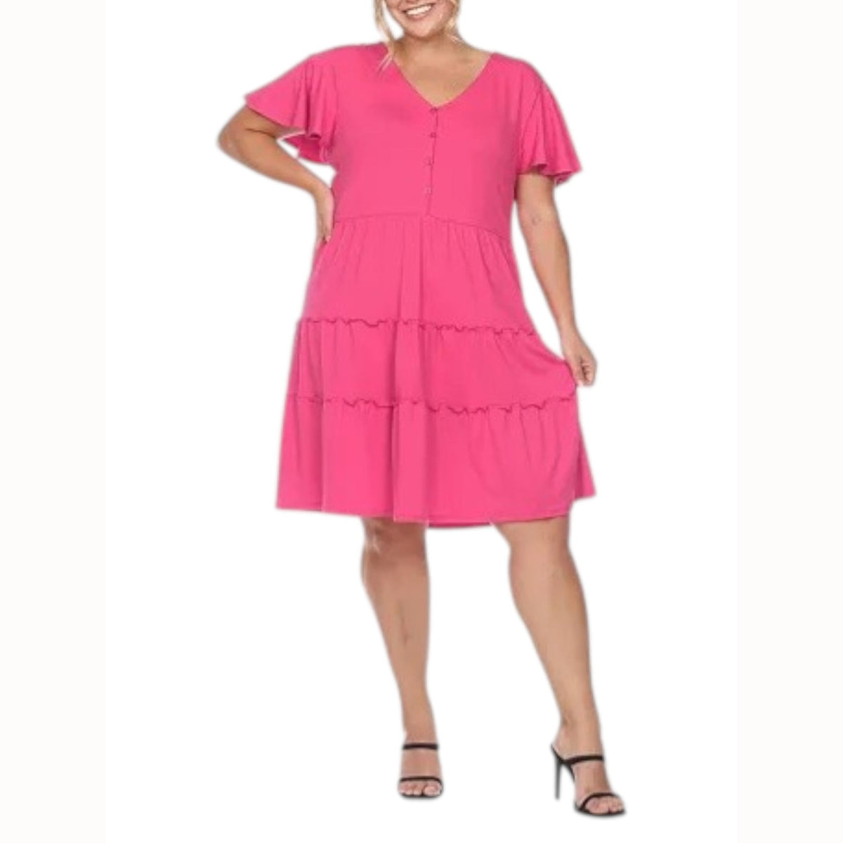 Women's Plain Dress,Pink