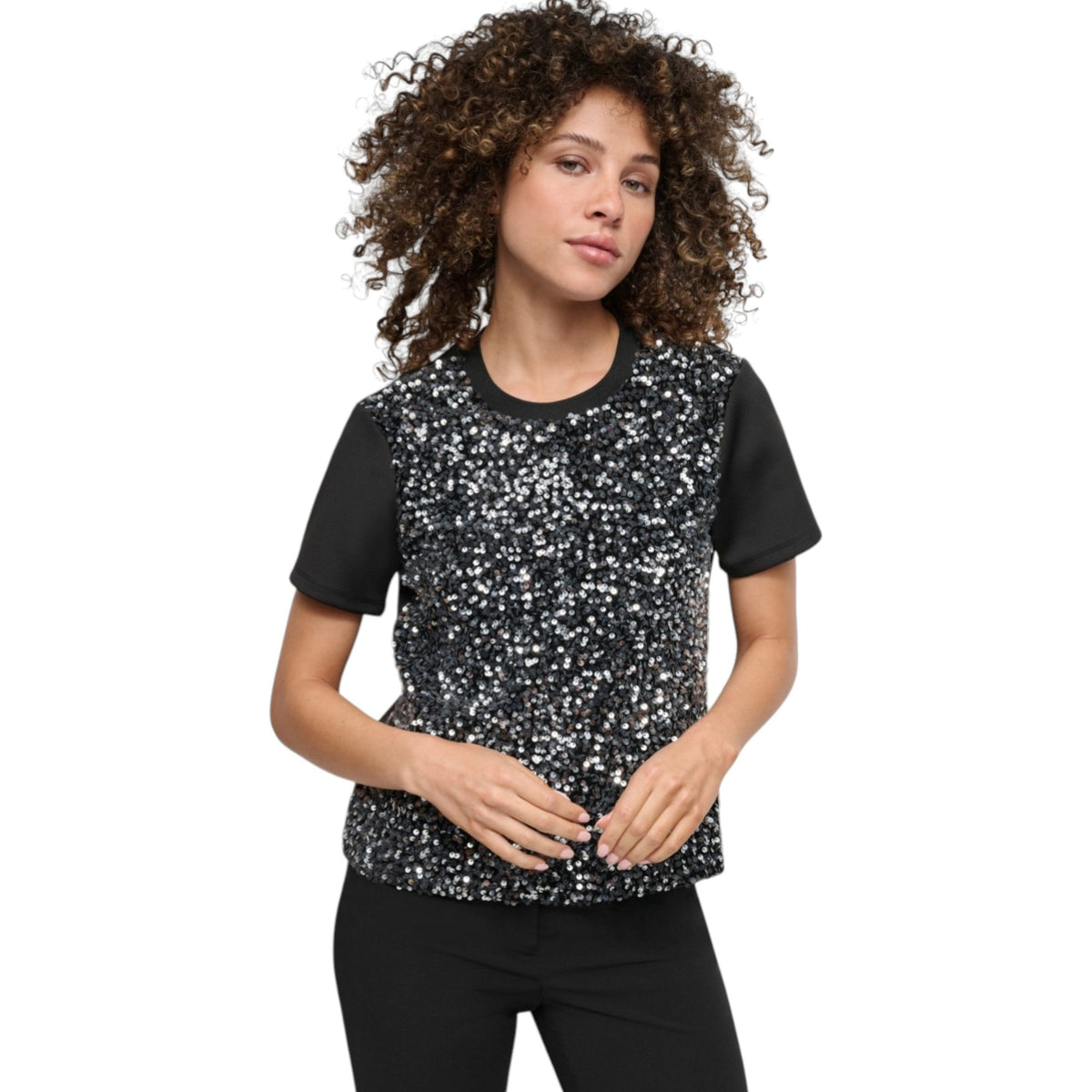 Women's Sequined Top,Black