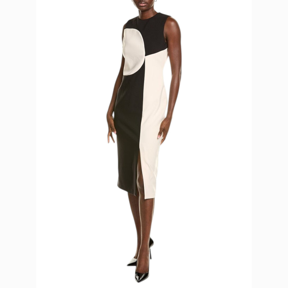 Women's Colorblocked Dress,Black