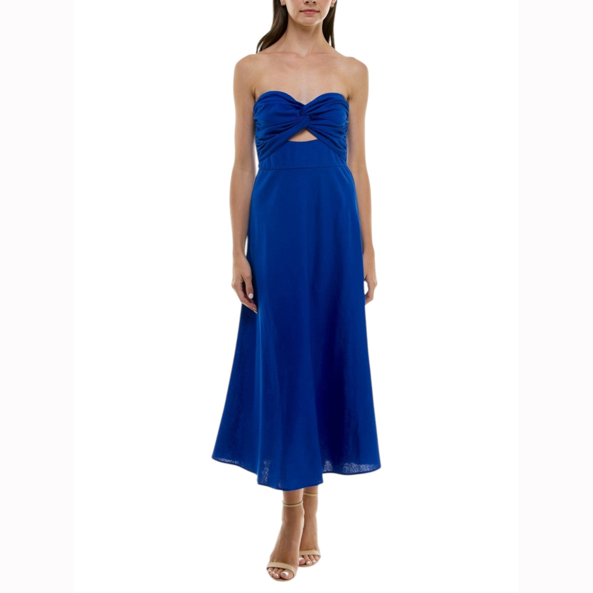 Women's Plain Off Shoulder Dress,Indigo