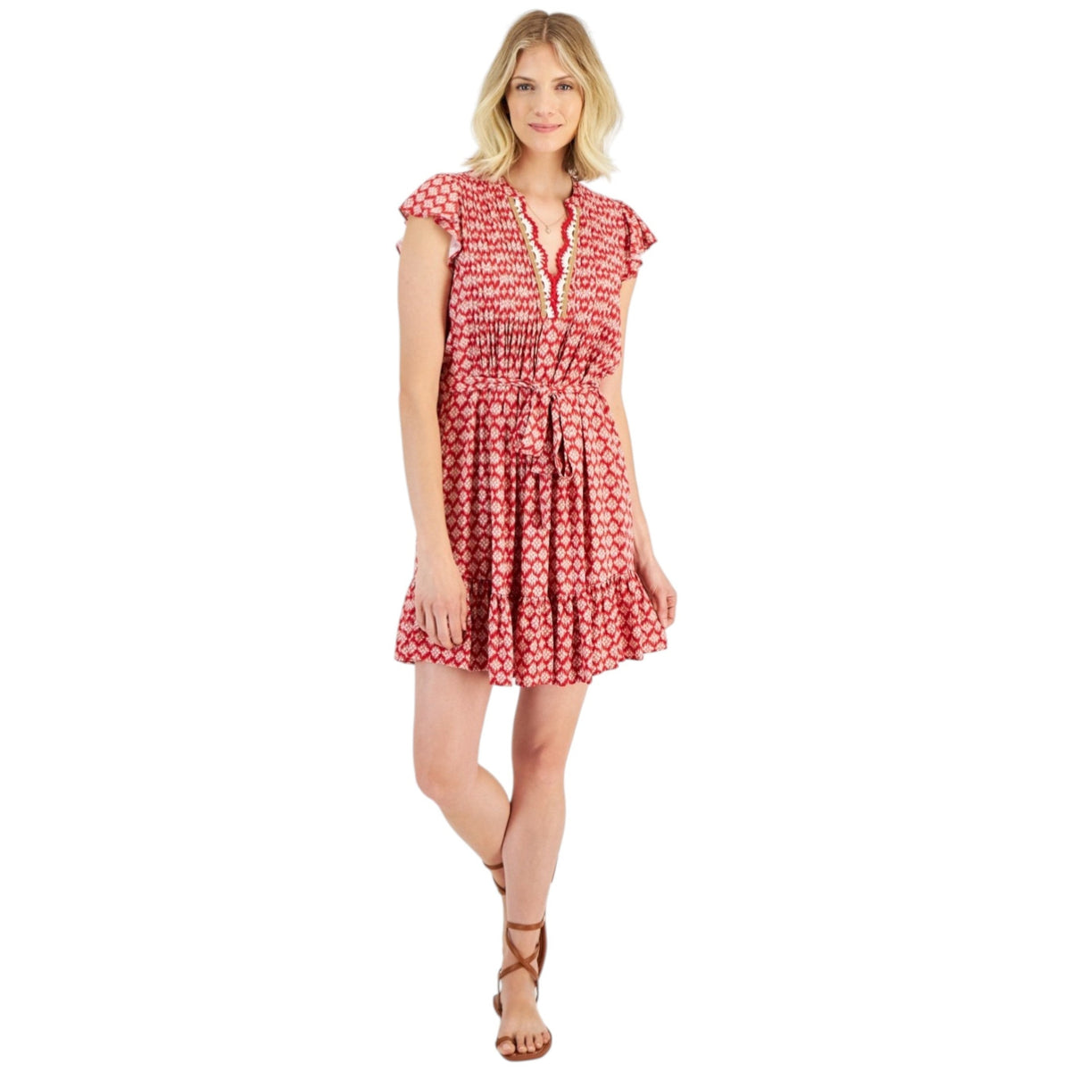 Women's Printed Dress,Red