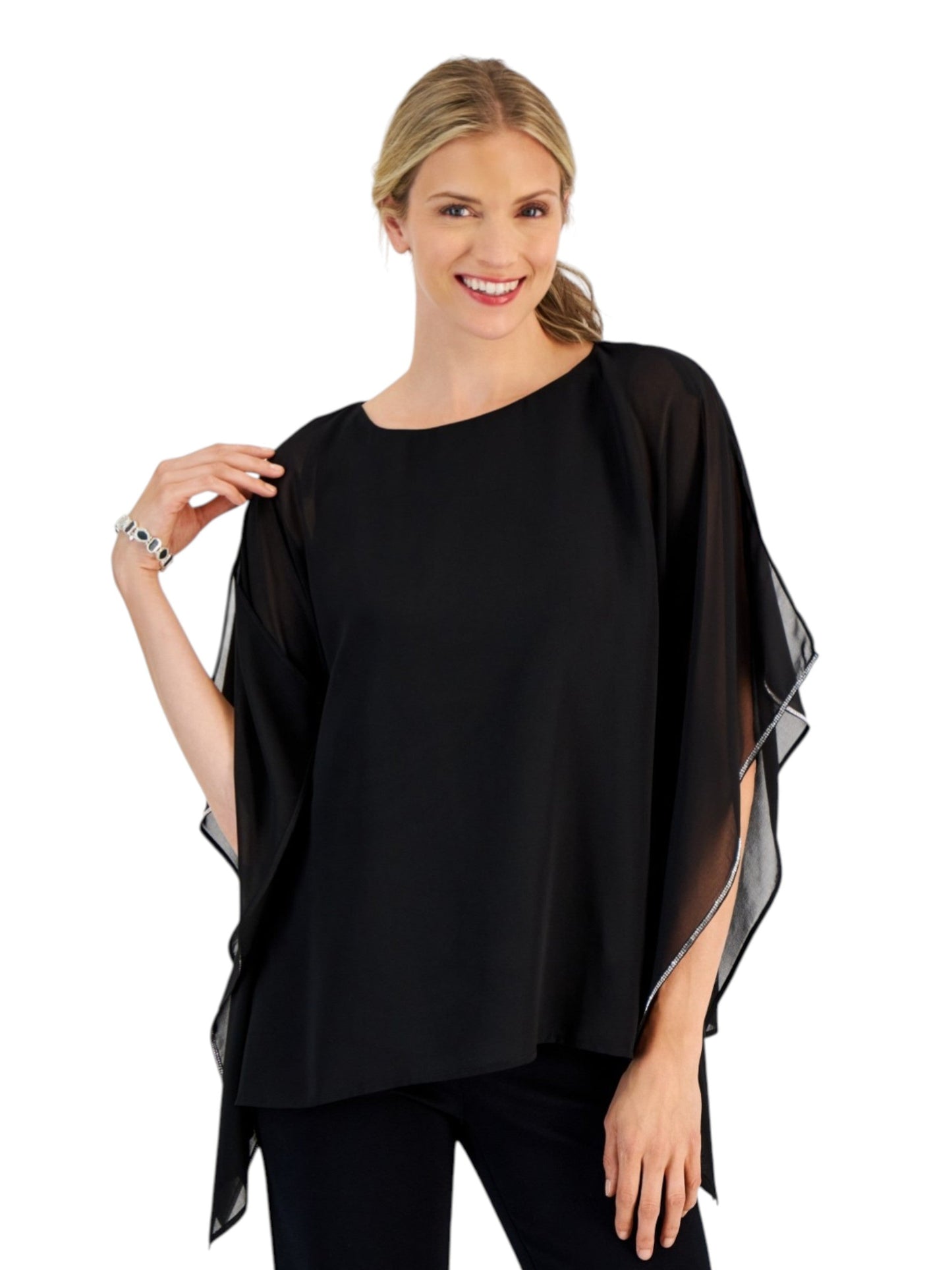 Women's Ruffled Top,Black