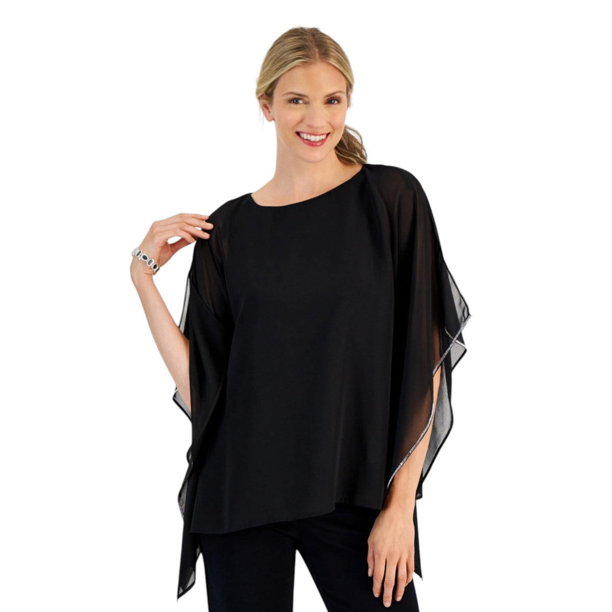 Women's Ruffled Top,Black