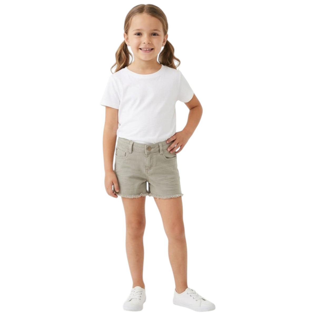 Kids Girl's Plain Short,Olive