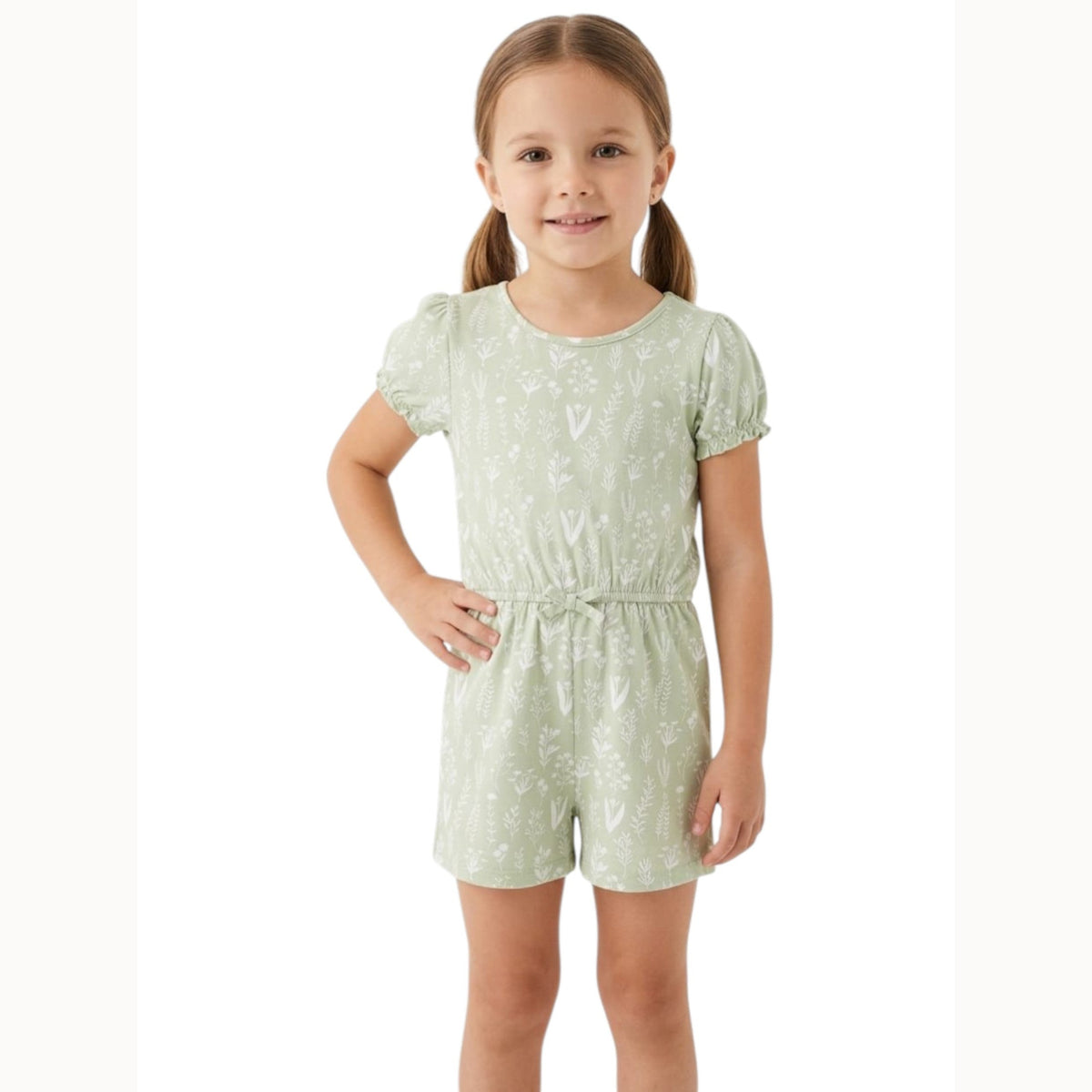 Kids Girl's Printed Jumpuit,Green