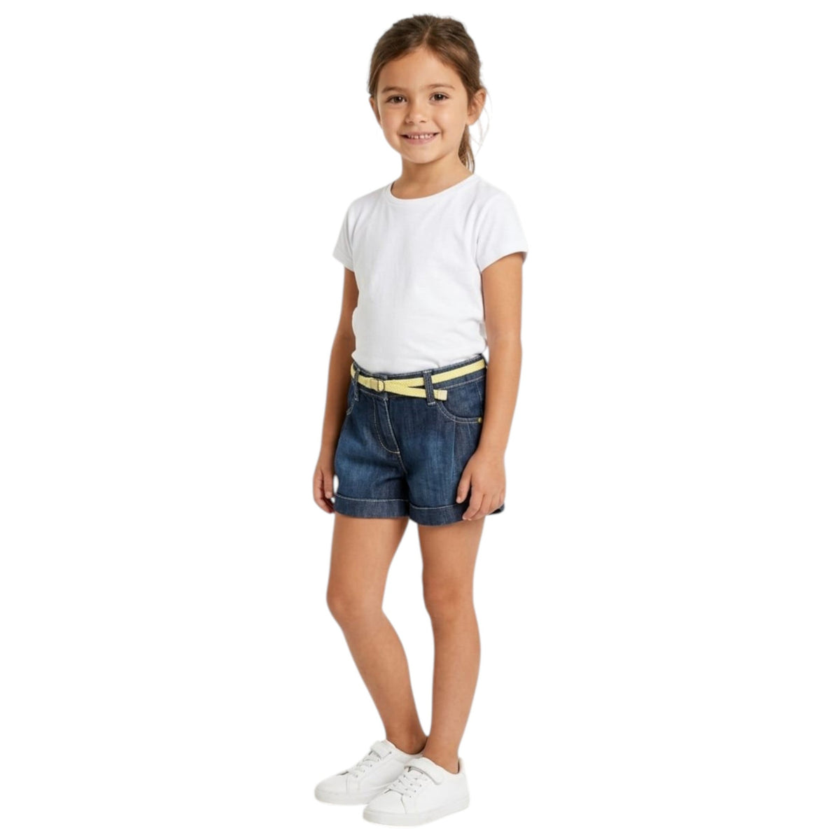 Kids Girl's Plain Short,Jeans Blue