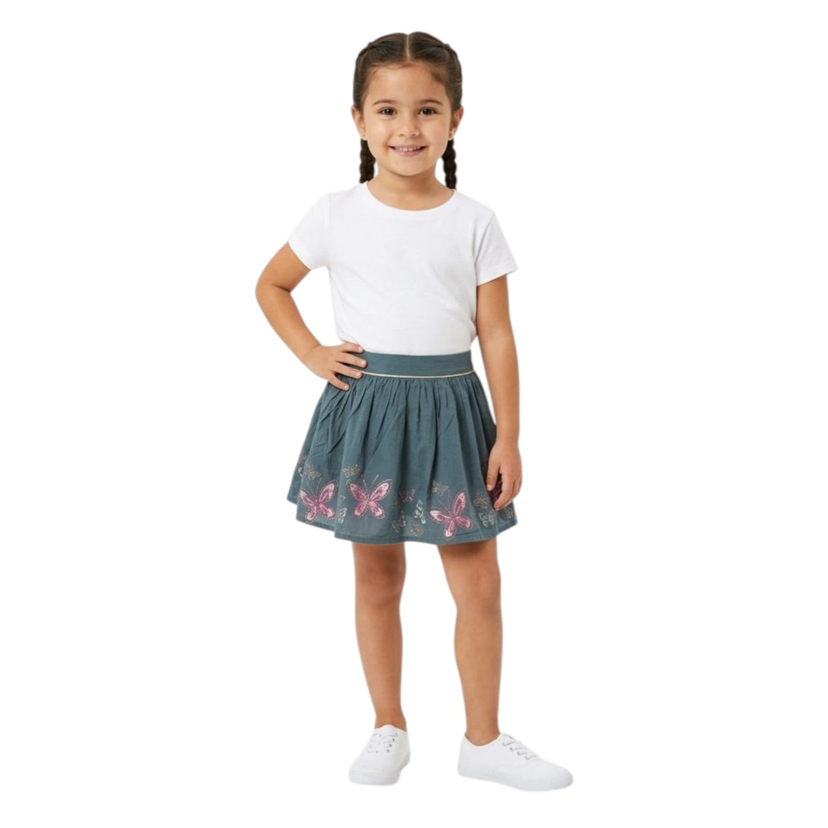 Kids Girl's Printed Skirt,Dusty Navy