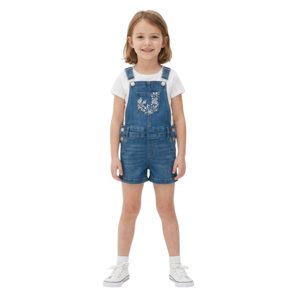 Kids Girl's Embroidered Jumpsuit,Blue
