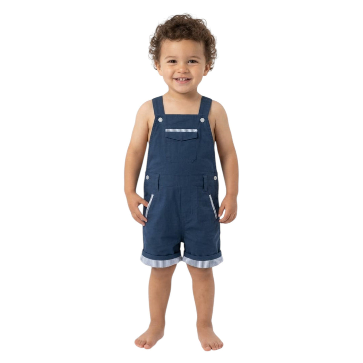 Kids Boy's Plain Jumpsuit,Navy