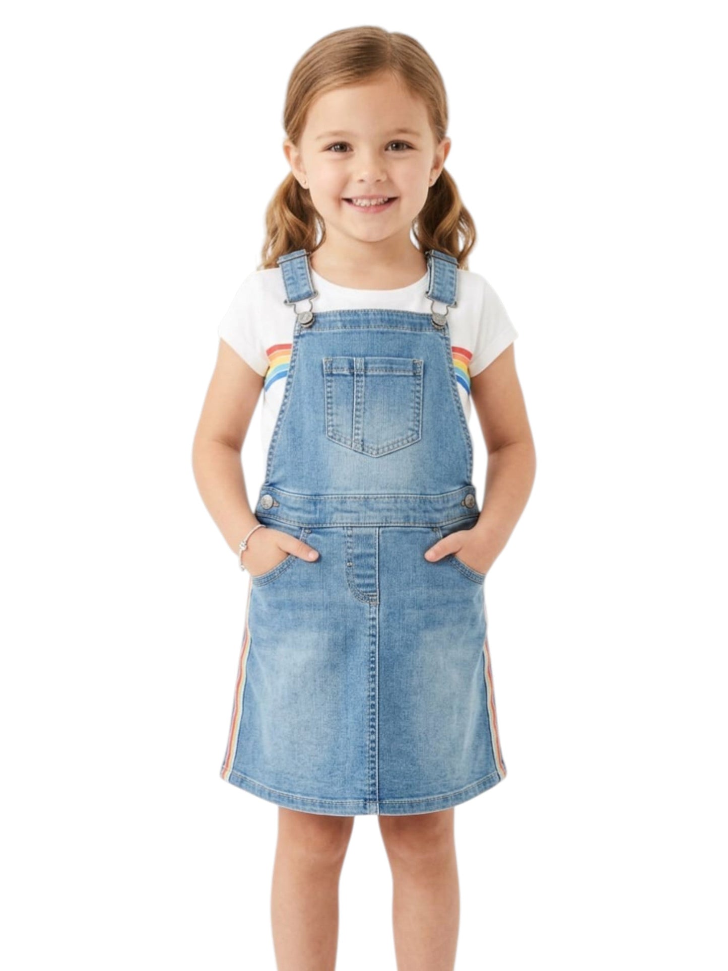 Kids Girl's Plain Jeans Dress,Blue
