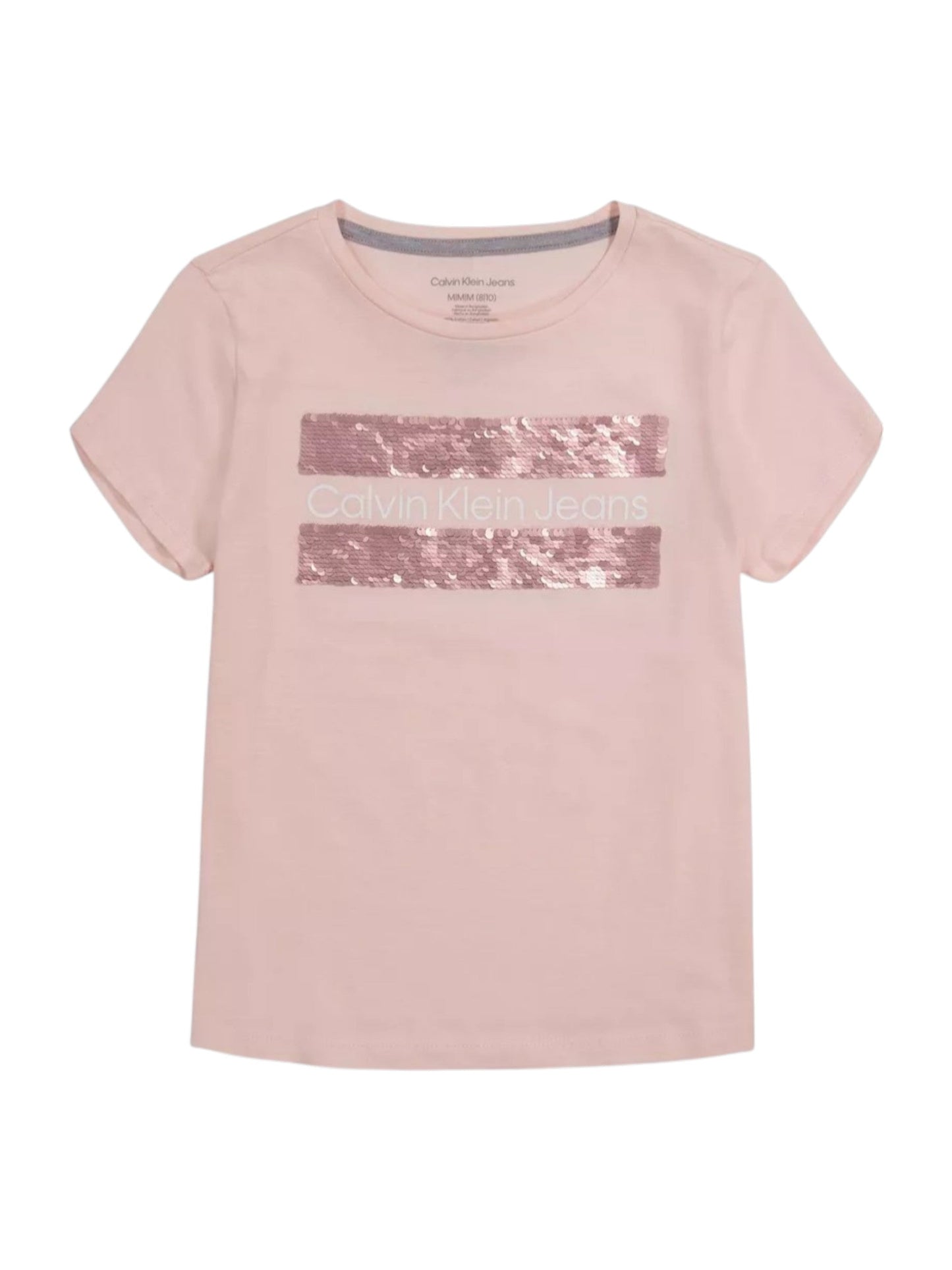 Kids Girl's Striped Sequined Top,Light Pink