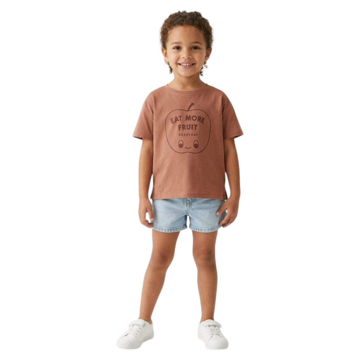 Kids Girl's Printed Top,Brown