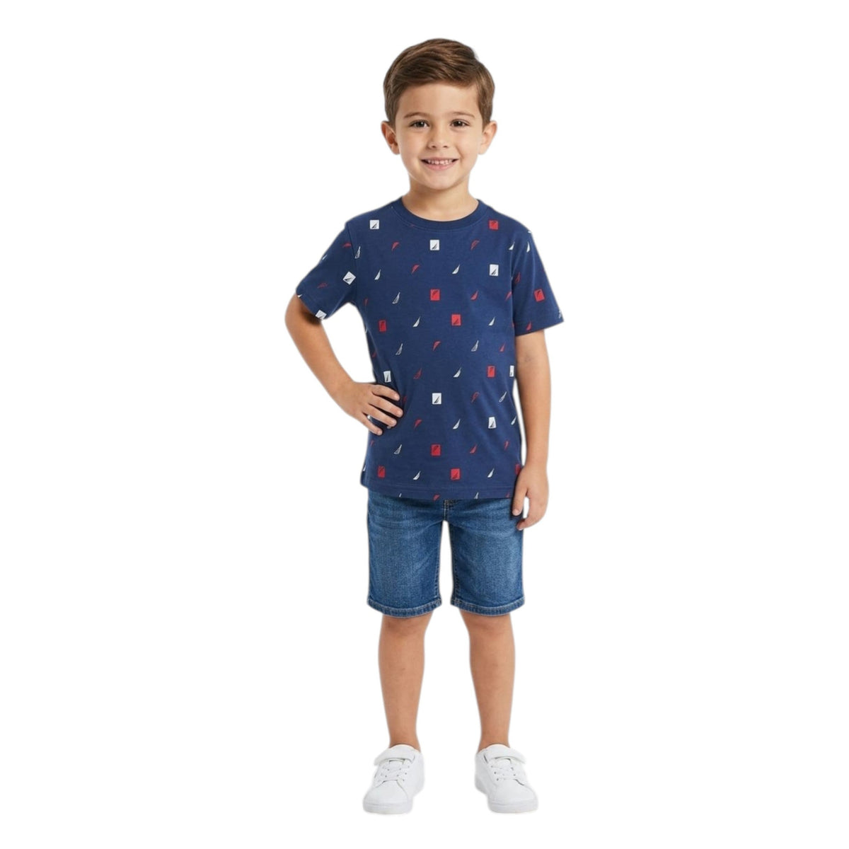 Kids Boy's Pritned Top,Navy