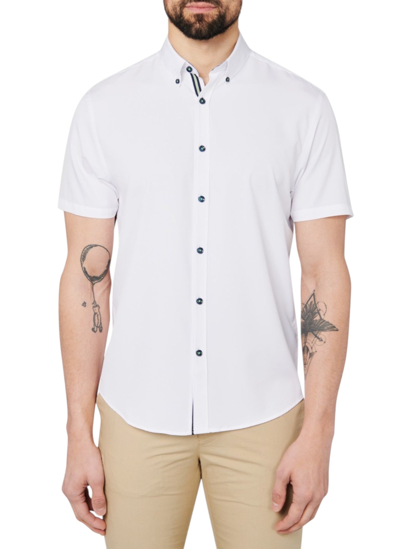 Men's Plain Dress Shirt,White