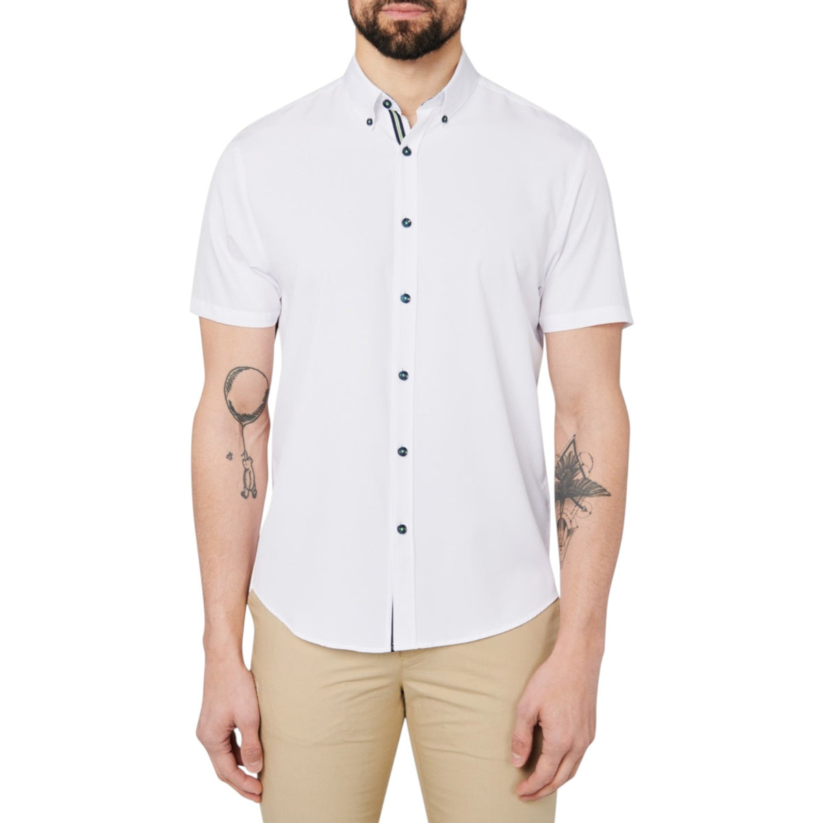 Men's Plain Dress Shirt,White