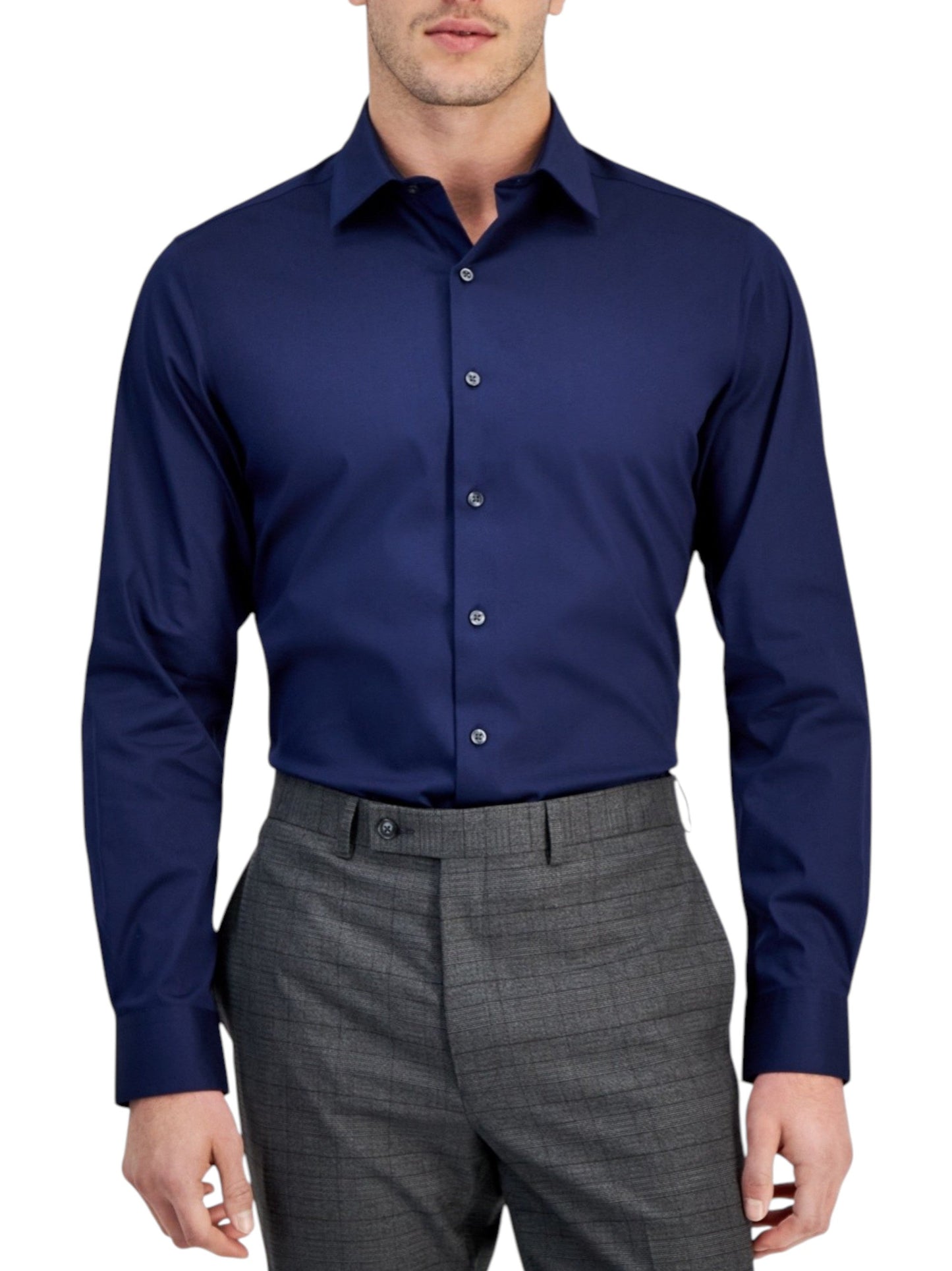 Men's Plain Dress Shirt,Navy