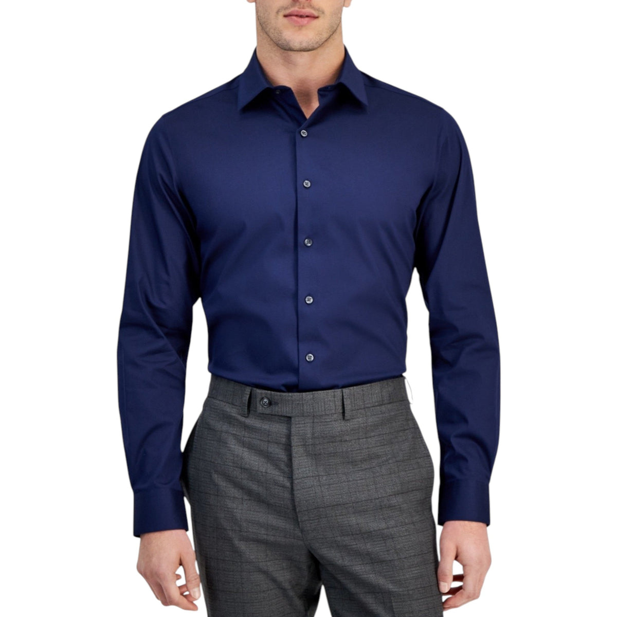 Men's Plain Dress Shirt,Navy
