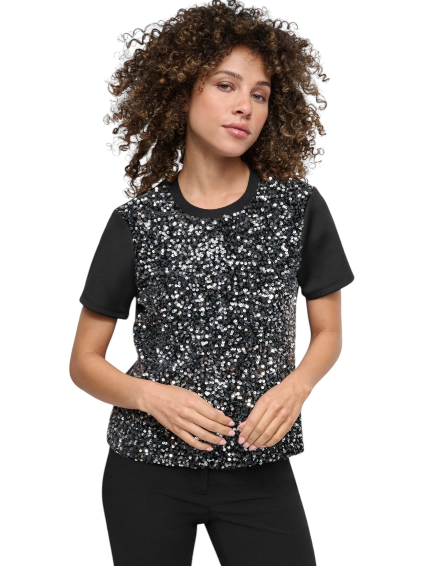 Women's Sequined Top,Black