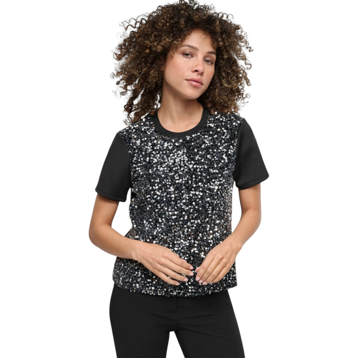 Women's Sequined Top,Black