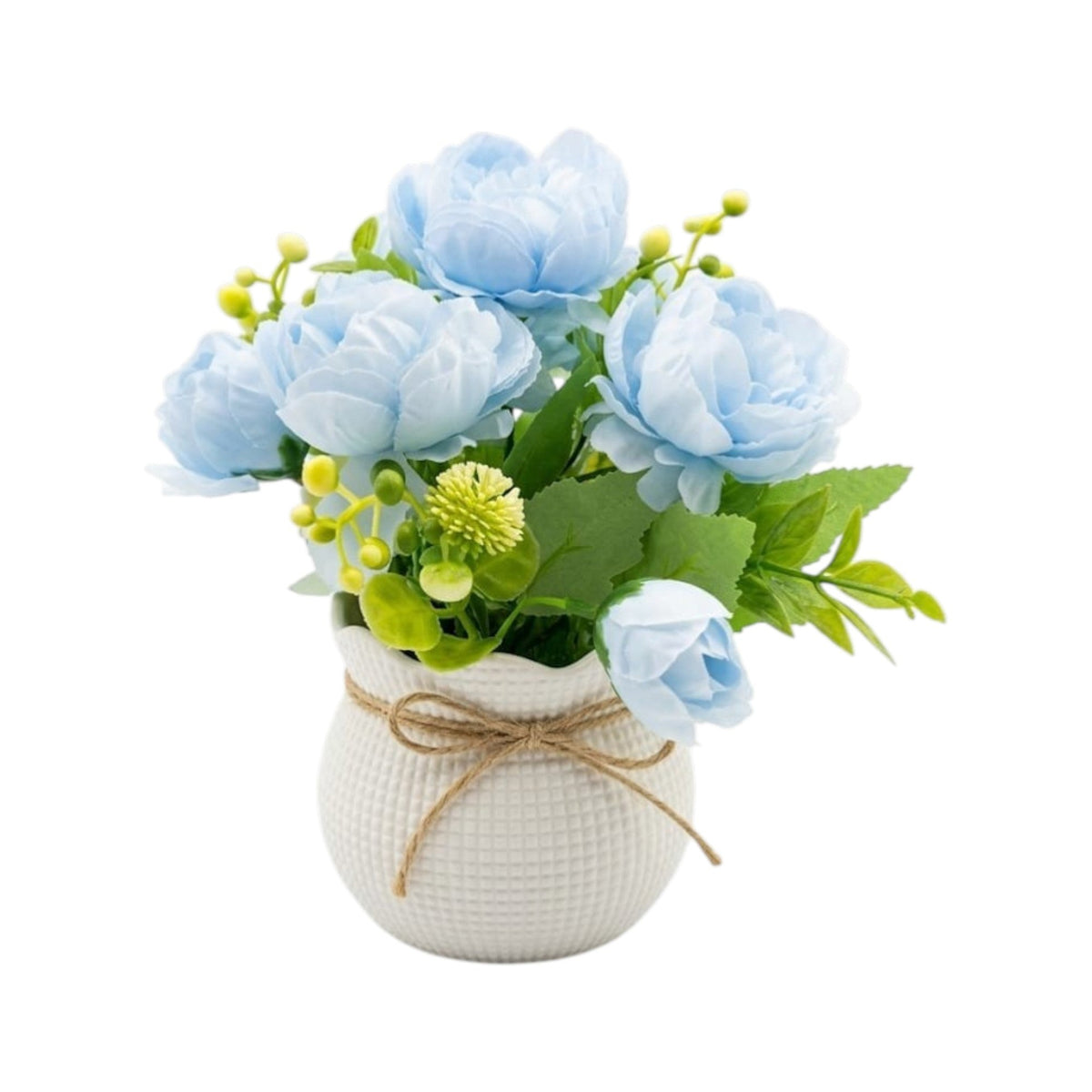 Artificial Light Blue Peonies