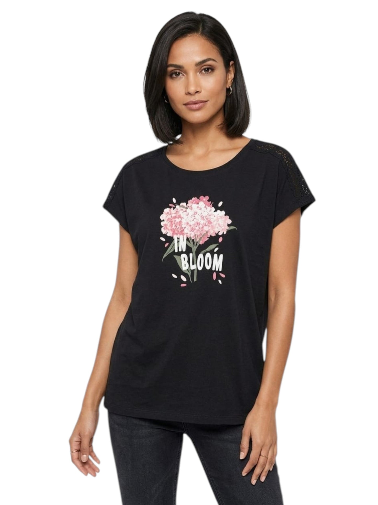 Women's Printed Top,Black