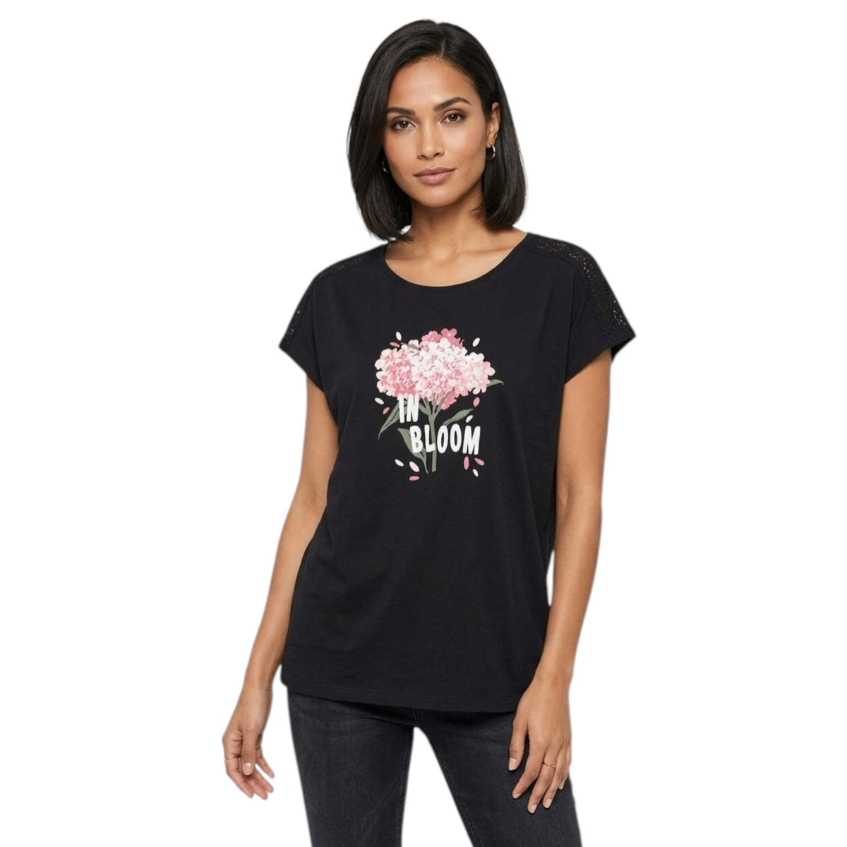 Women's Printed Top,Black