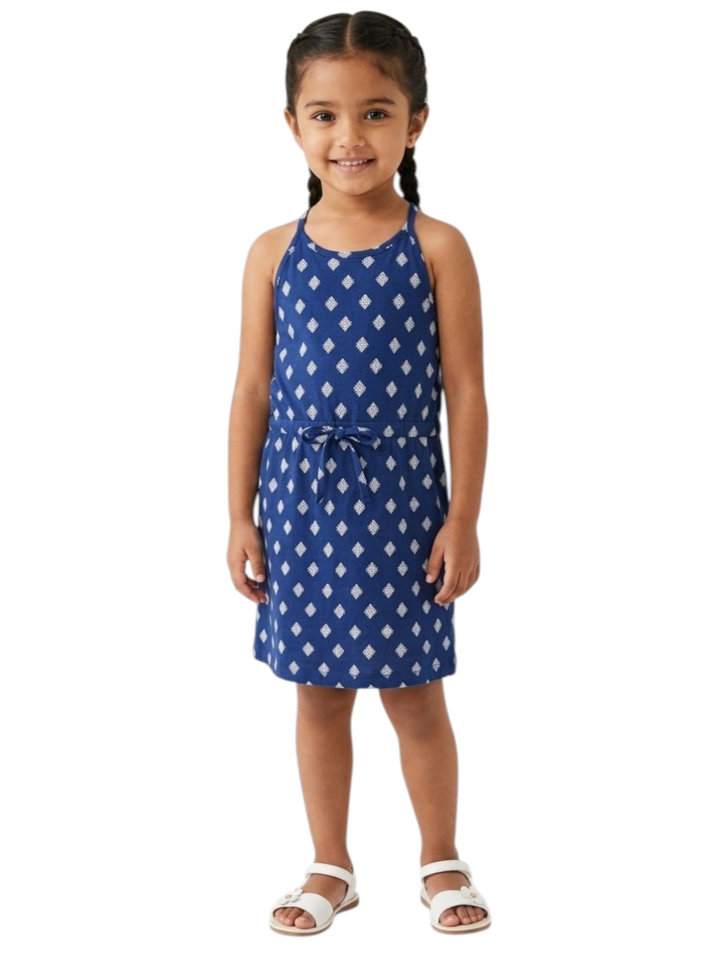 Kids Girl's Printed Dress,Navy