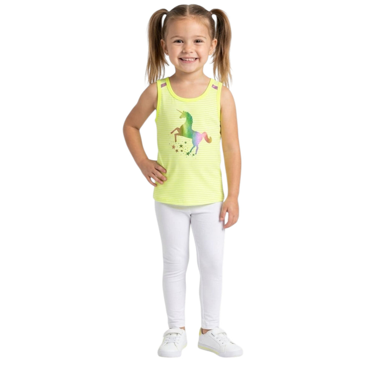 Kids Girl's Striped Printed Top,Light Green