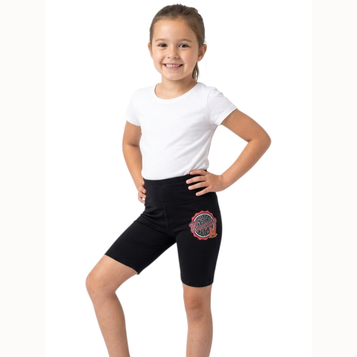 Kids Girl's Printed Sport Short,Black